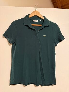 Lacoste Women's Green Short-Sleeve Pique Polo